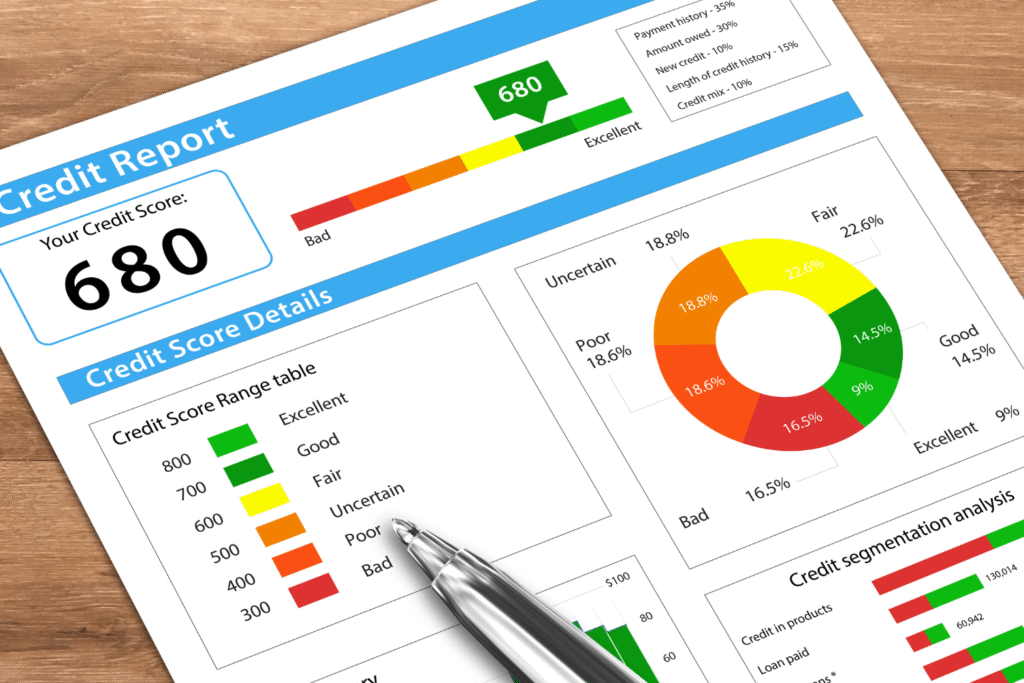 business credit score report showing 680 score for funding eligibility and approval